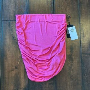 Barbie Pink- Asymmetrical Metallic Mini Skirt